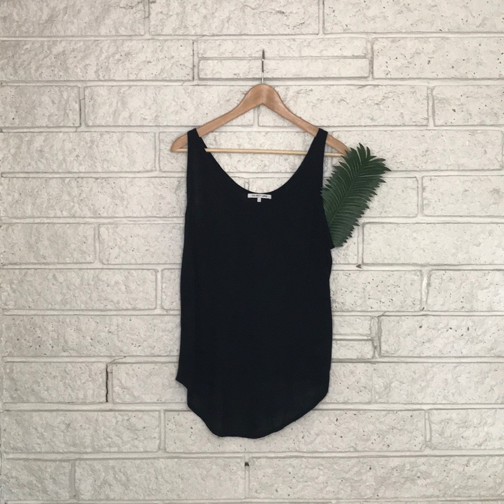 Helmut Lang Black Scoop Bottom Tank